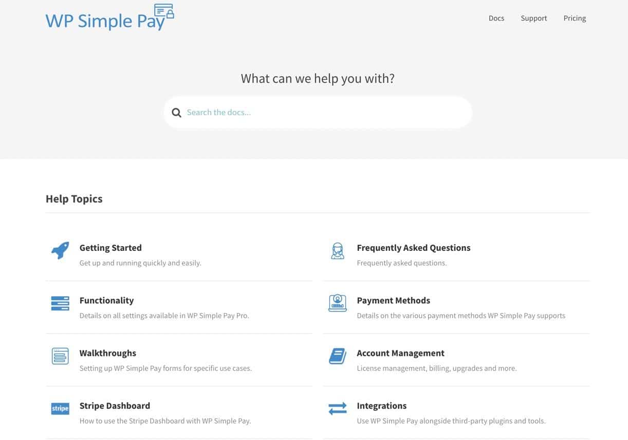 Base de Conocimiento de WP Simple Pay