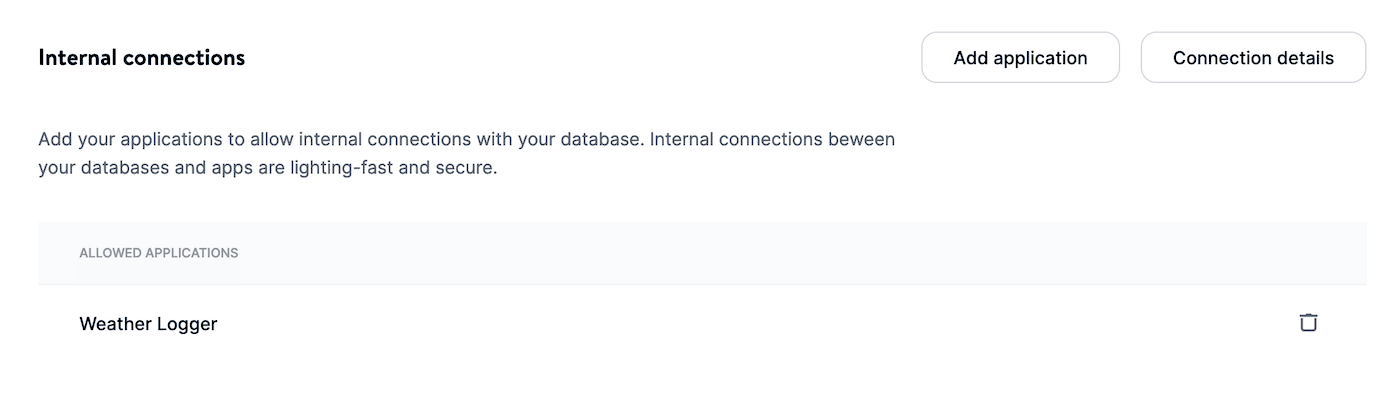 Datenbank Interne Verbindungen.