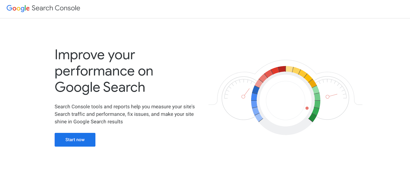 Startseite der Google Search Console