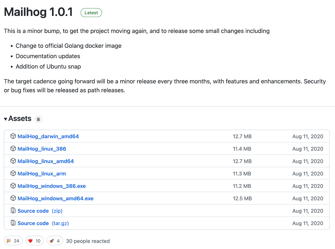 Pagina GitHub di MailHog