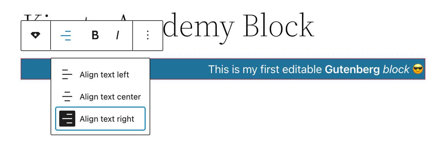 Überprüfen der Steuerelemente der Block-Symbolleiste