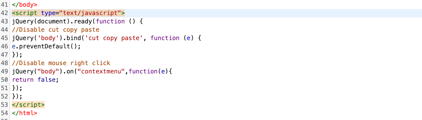 Rechts klikken in WordPress uitschakelen met JavaScript code