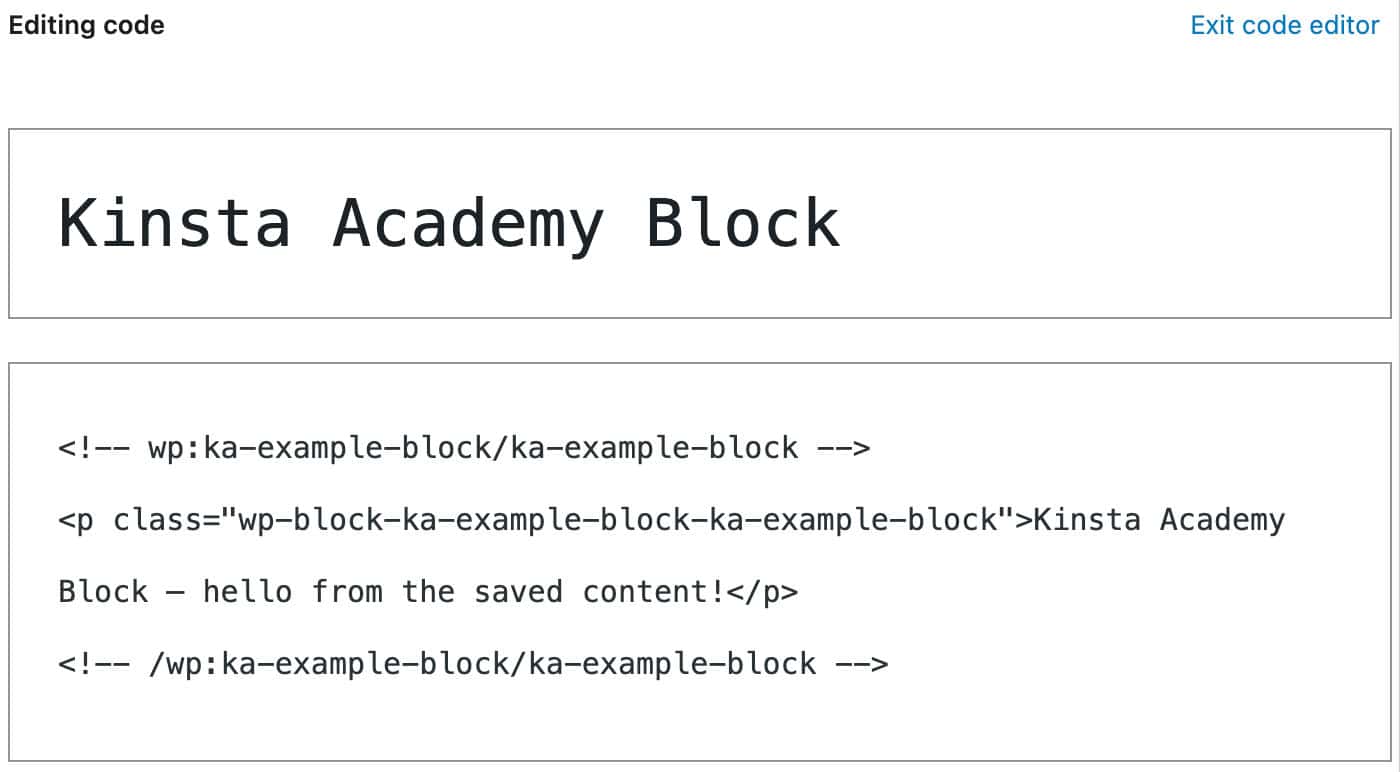 Le bloc de démarrage dans l'éditeur de code.