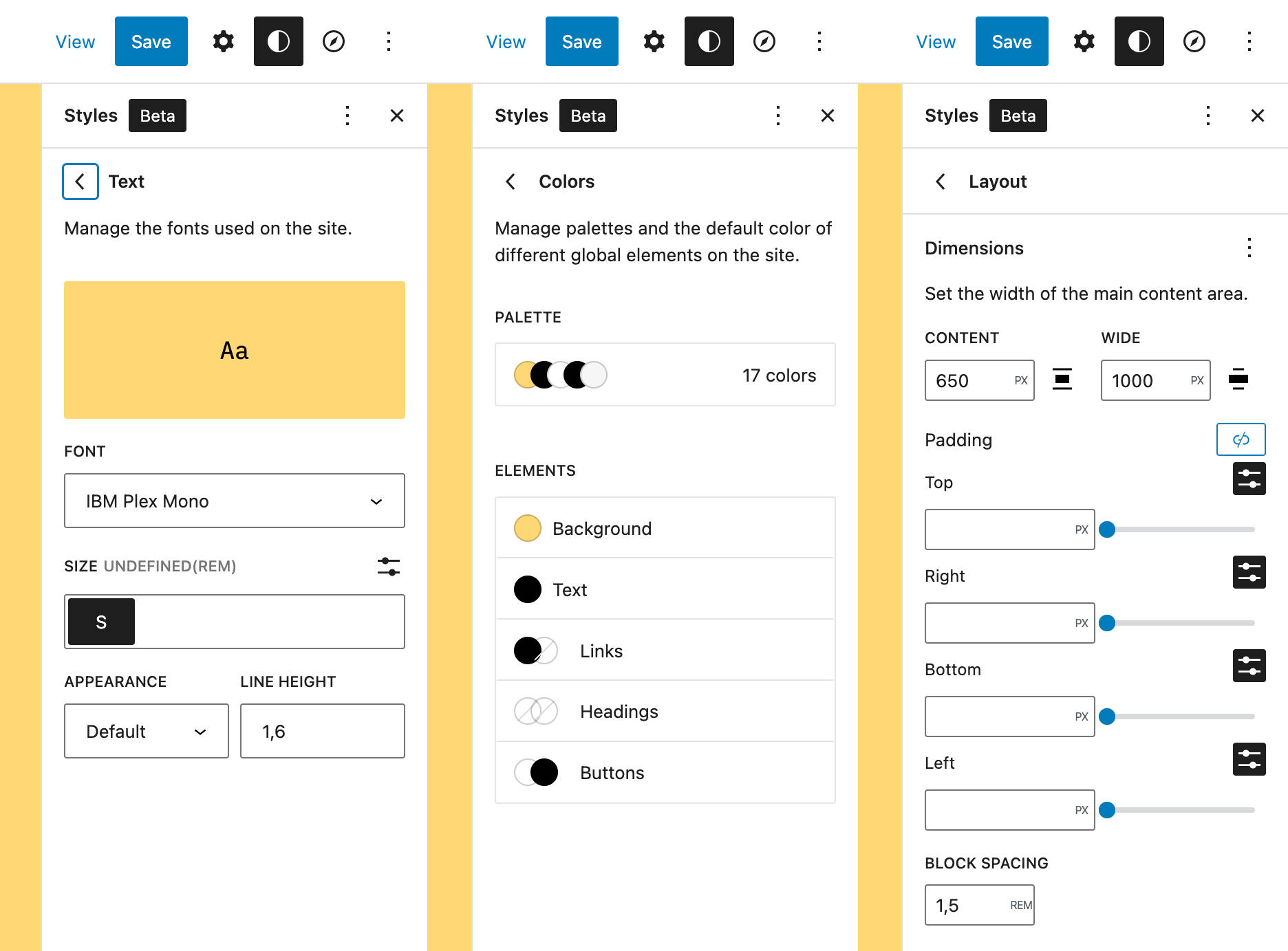 Tilpasning af tekst, farver og layout i Twenty Twenty-Three