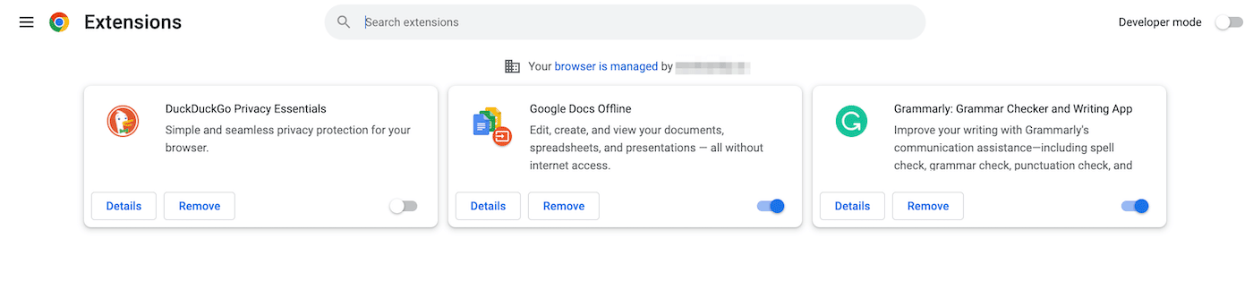 Désactiver les extensions Chrome