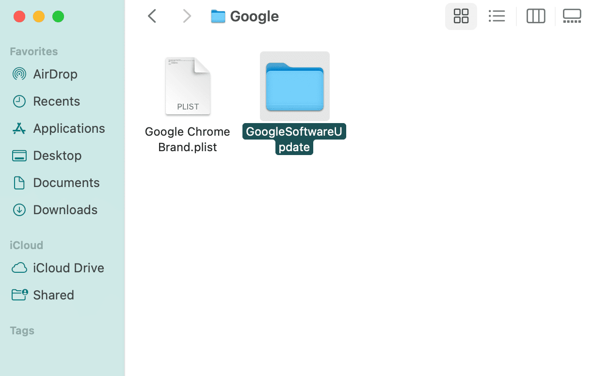 Delete Chrome software update folder