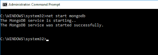 Ejecutando servidor MongoDB.