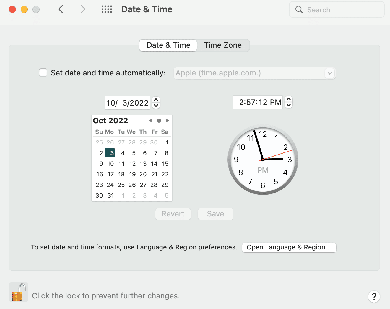 Återställ Mac-datorns datum