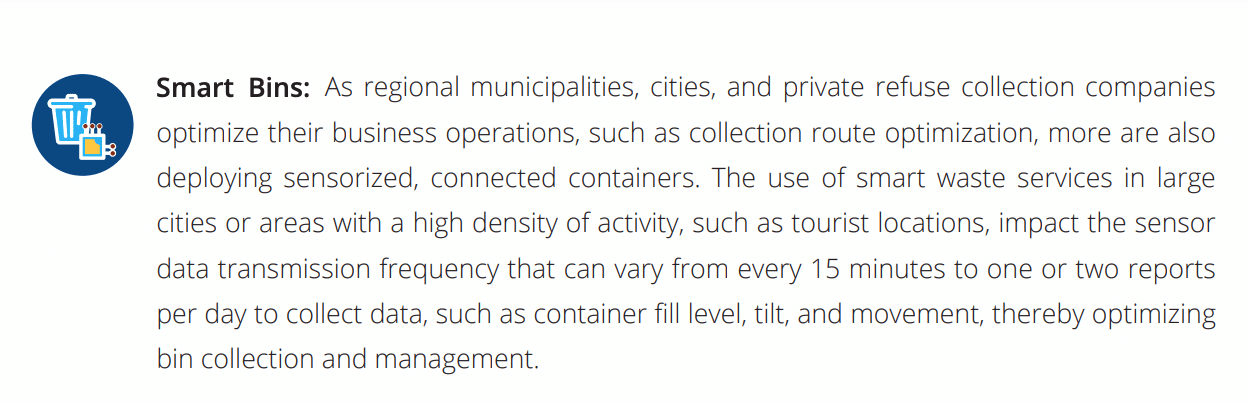 Use case of IoT waste management in smart cities