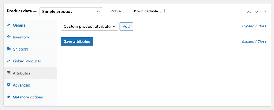 Indstil brugerdefinerede attributter for at definere kundernes muligheder, når de køber et produkt med forskellige varianter til rådighed.