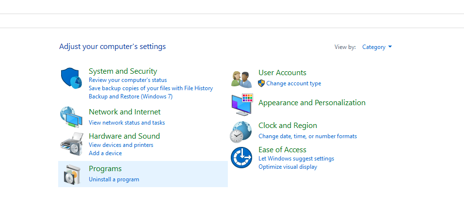 Uninstall a program in Windows