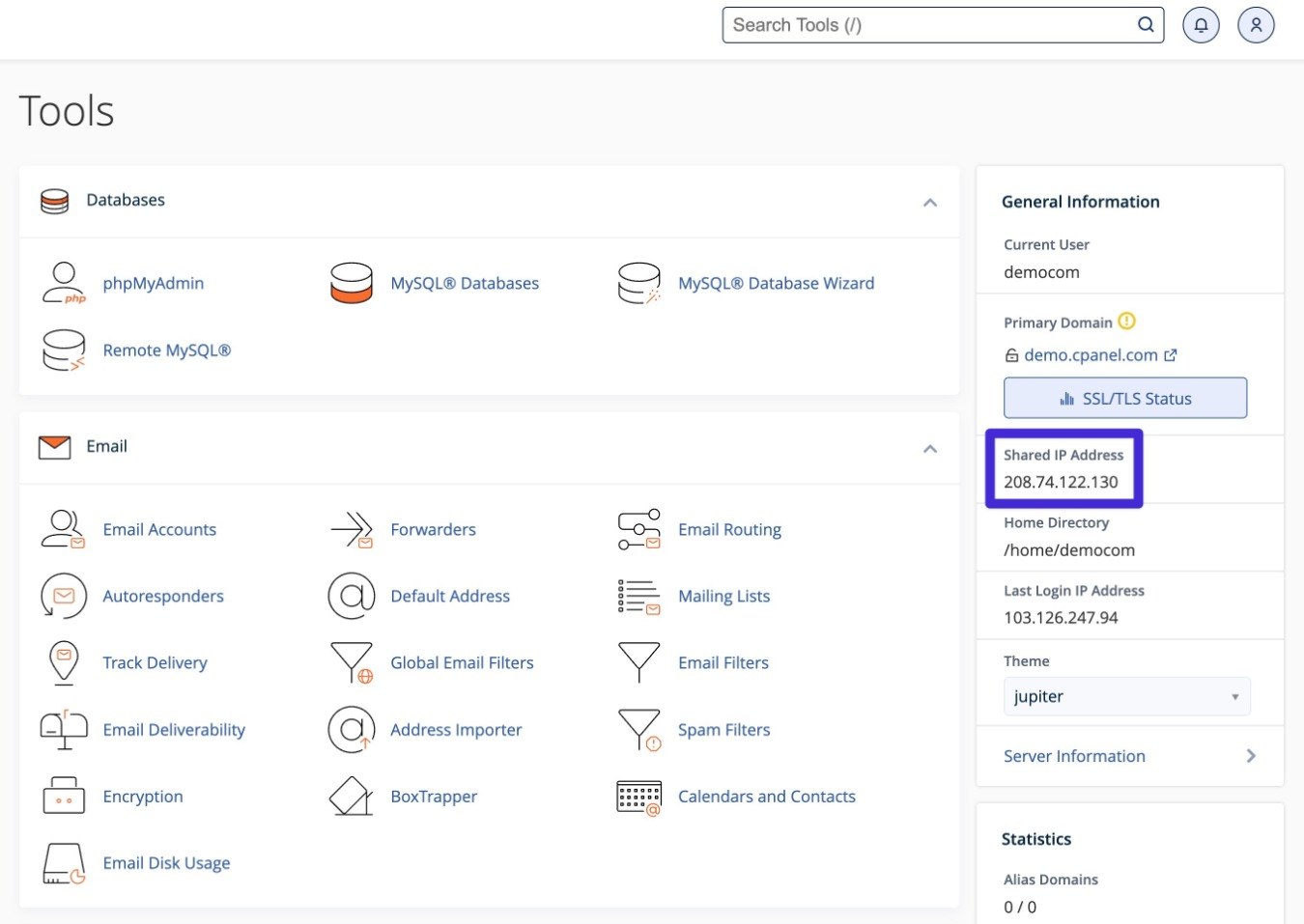 Come trovare l'indirizzo IP da utilizzare per i record DNS del sottodominio.