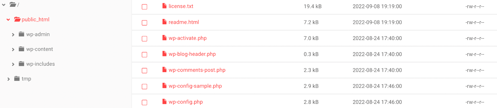 Locating the wp-config.php file