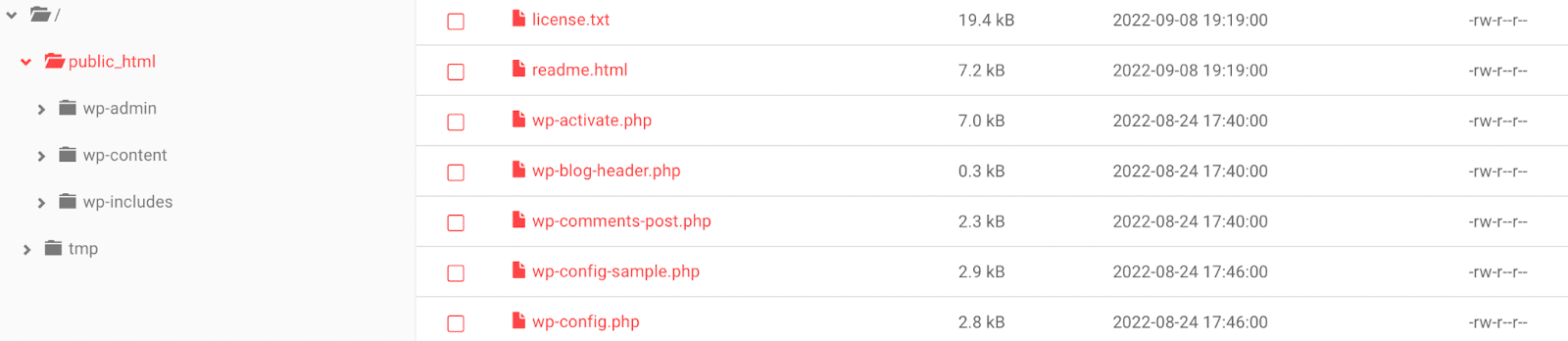 Auffinden der Datei wp-config.php