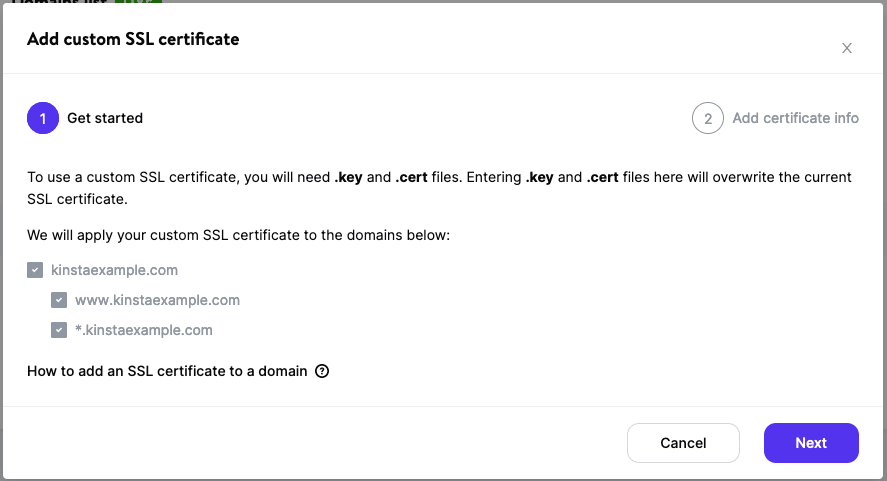 Custom SSL domains.