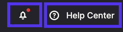 Notification and Help Center buttons