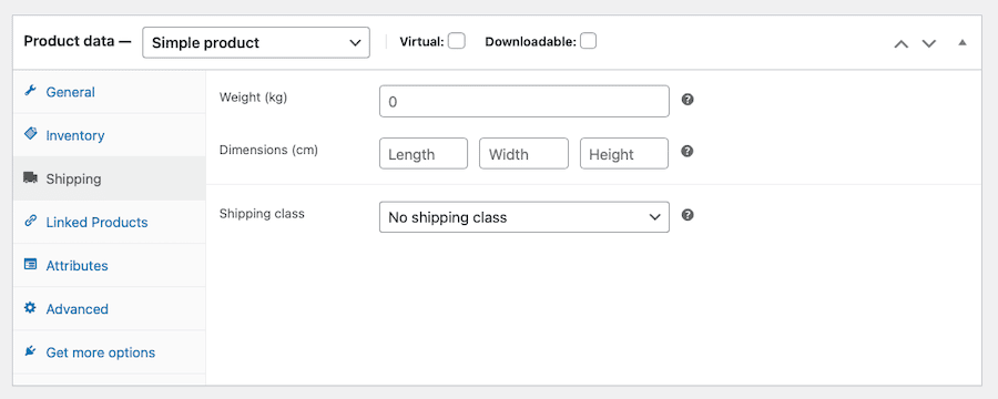 shipping settings in WooCommerce