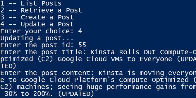 Pythonアプリで投稿を更新