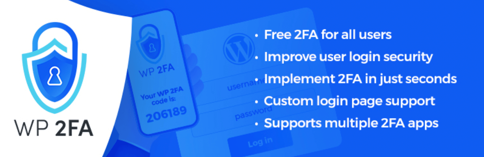 Banner del plugin WP 2FA two-factor authentication per WordPress
