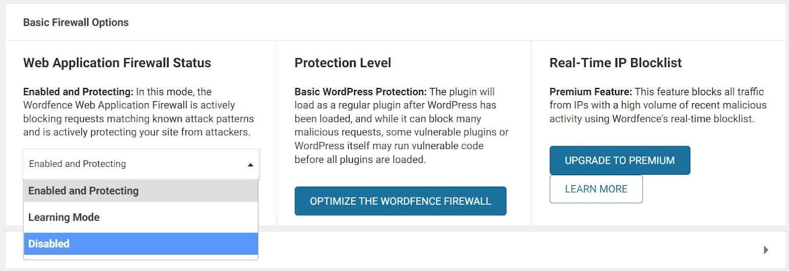 Désactiver le pare-feu Wordfence dans WordPress