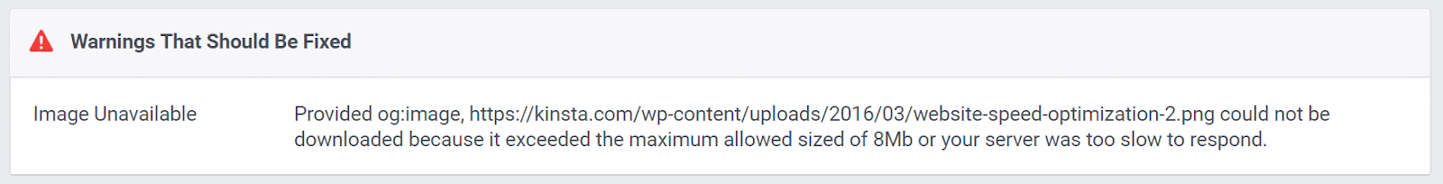 Facebook showing warnings that should be fixed