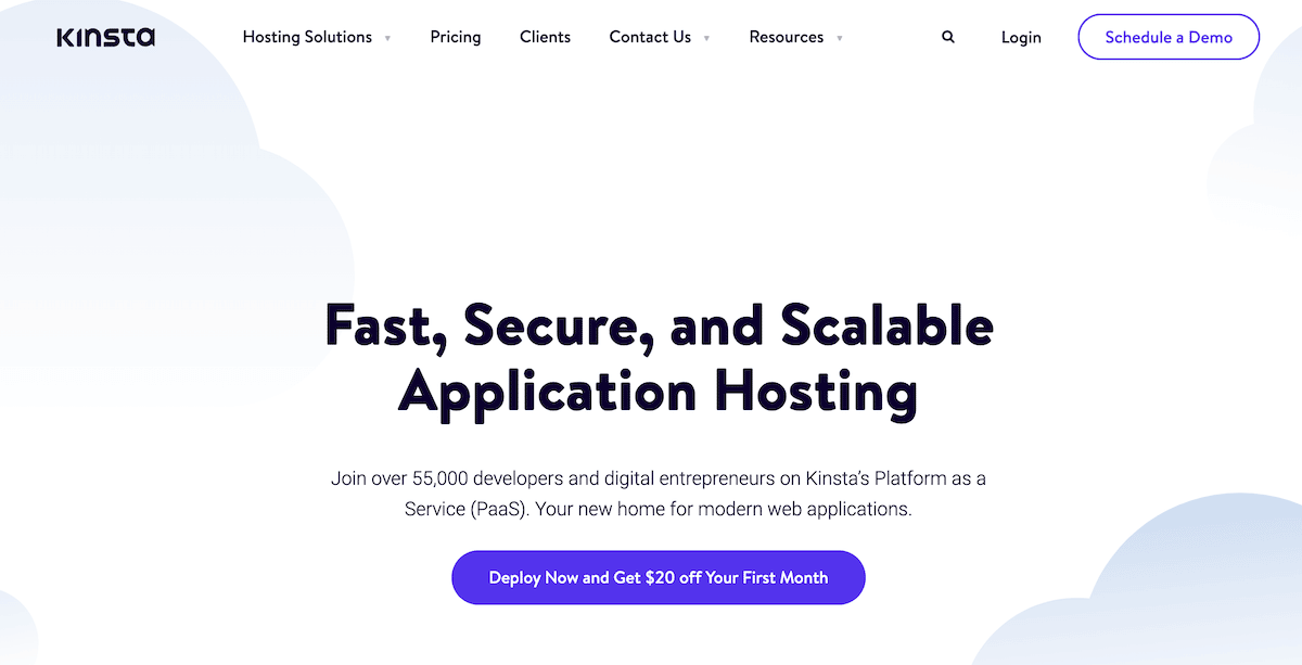 Schermata dell'Application Hosting di Kinsta