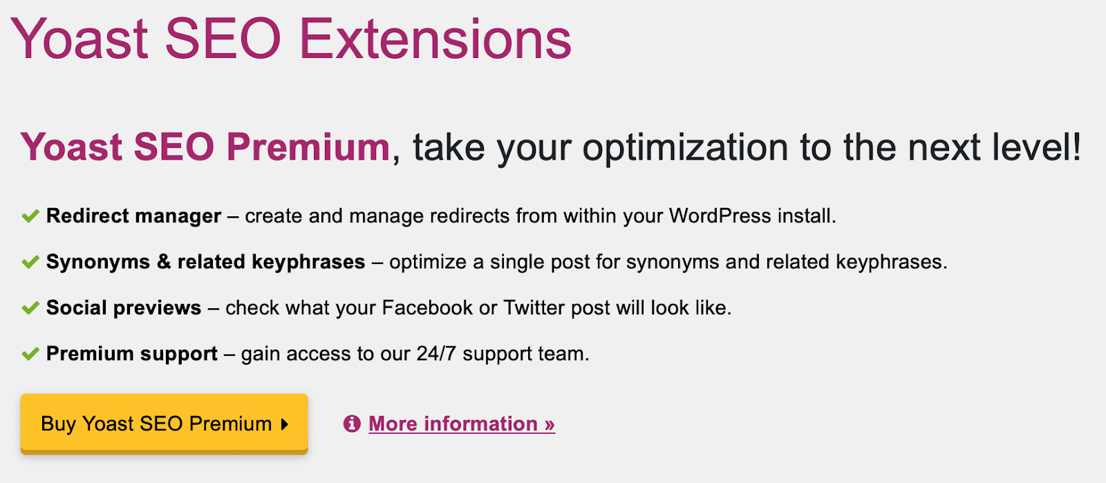 Yoast SEO extensies