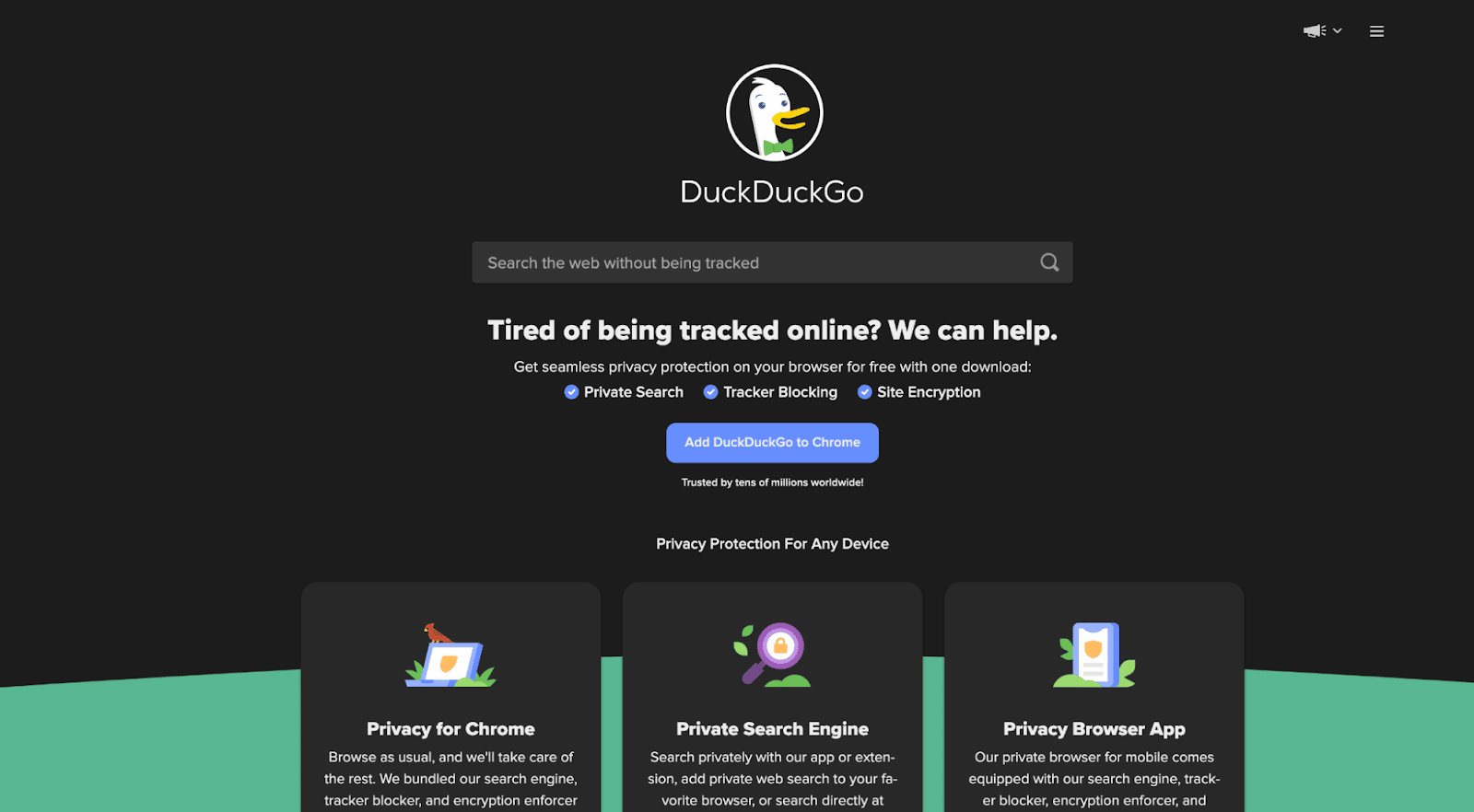 DuckDuck Bot crawlt für die datenschutzfreundliche Website