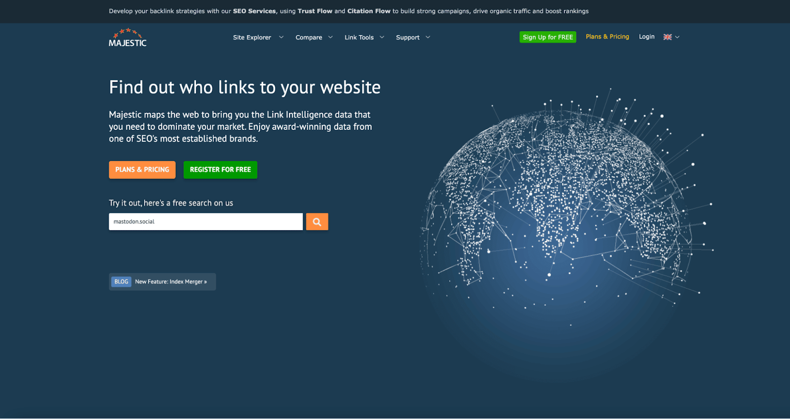 Der Majestic Crawler ermöglicht es SEOs, Backlink-Daten zu überprüfen