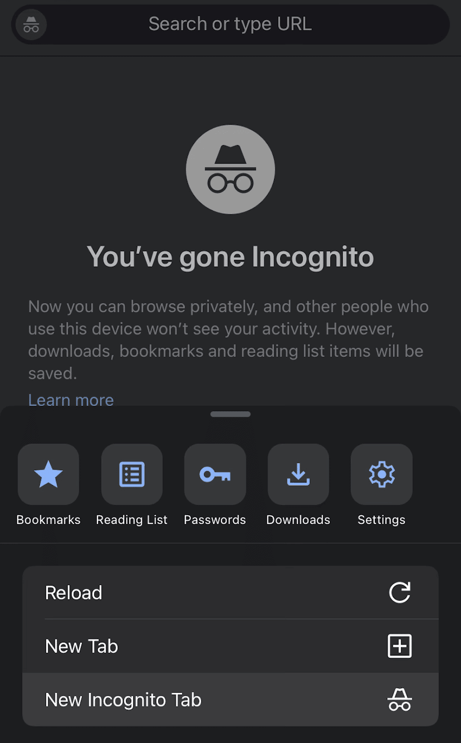 Open een Chrome incognito tabblad op je mobiel