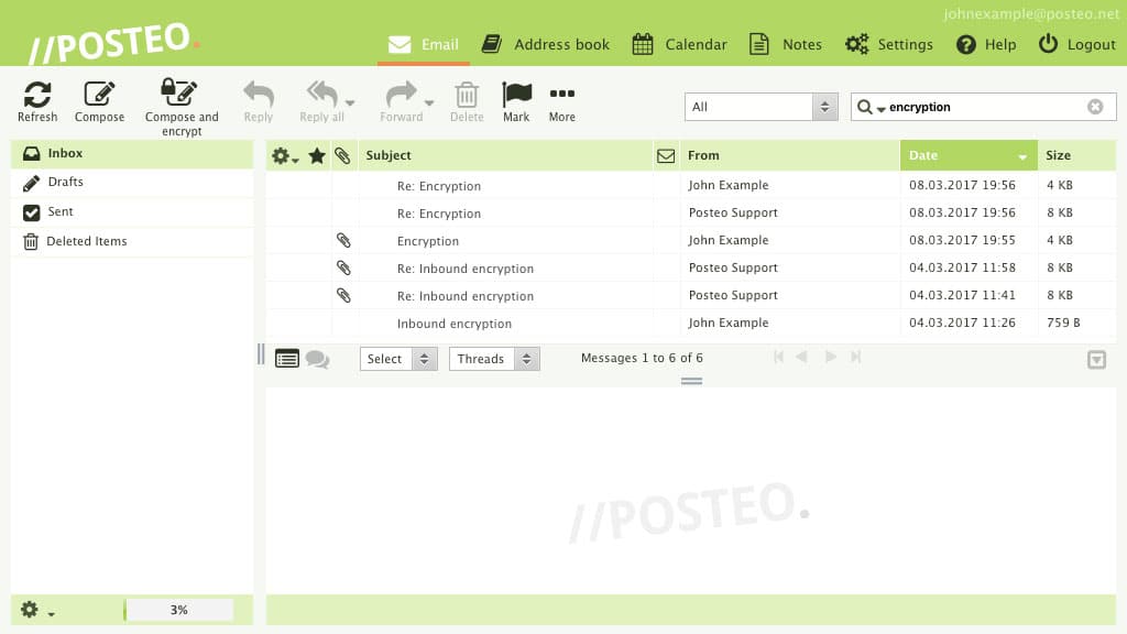 Posteo’s interface