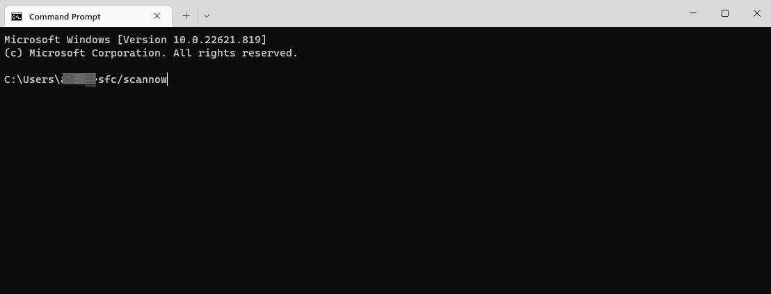 The Command Prompt window