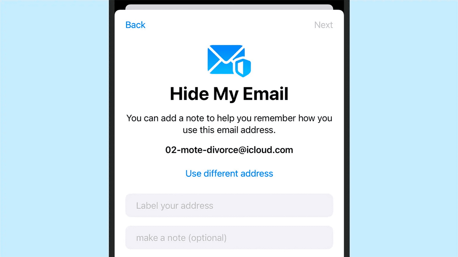 Die Funktion "Meine E-Mails verbergen" von iCloud Mail