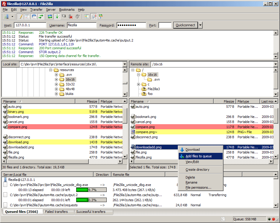 FileZilla is an FTP client