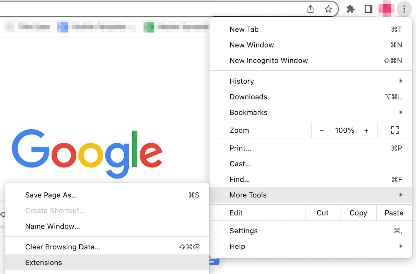 Open Chrome extensies