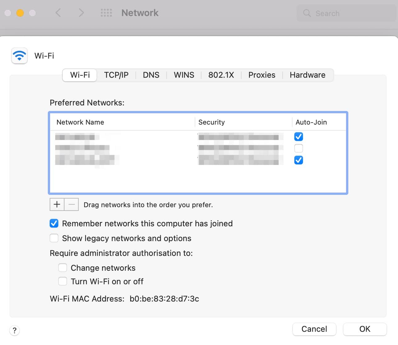 Modifica la configuración de tu LAN en Mac