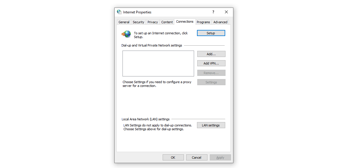 Paramètres du serveur proxy dans Windows