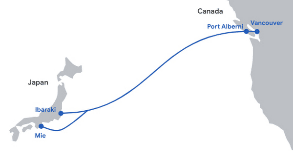 Topázio é o primeiro cabo submarino a conectar o Canadá e a Ásia. 