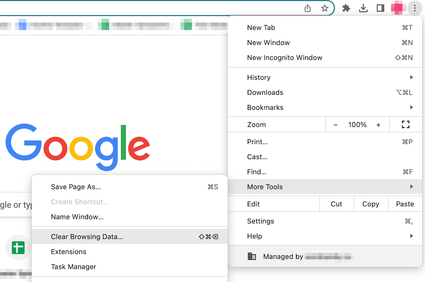 Clear Chrome’s browsing data