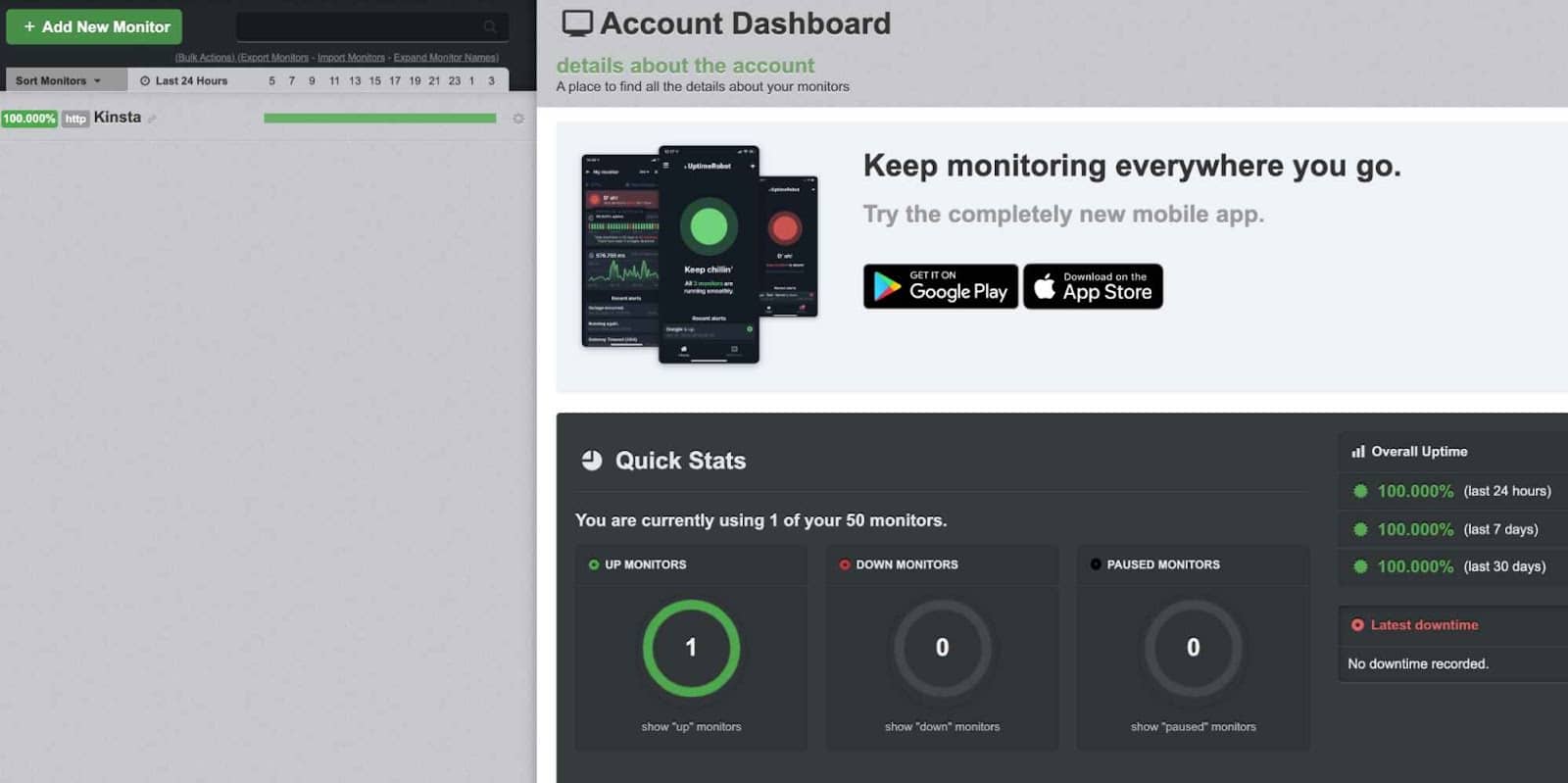 Sitio Web UpTime Robot