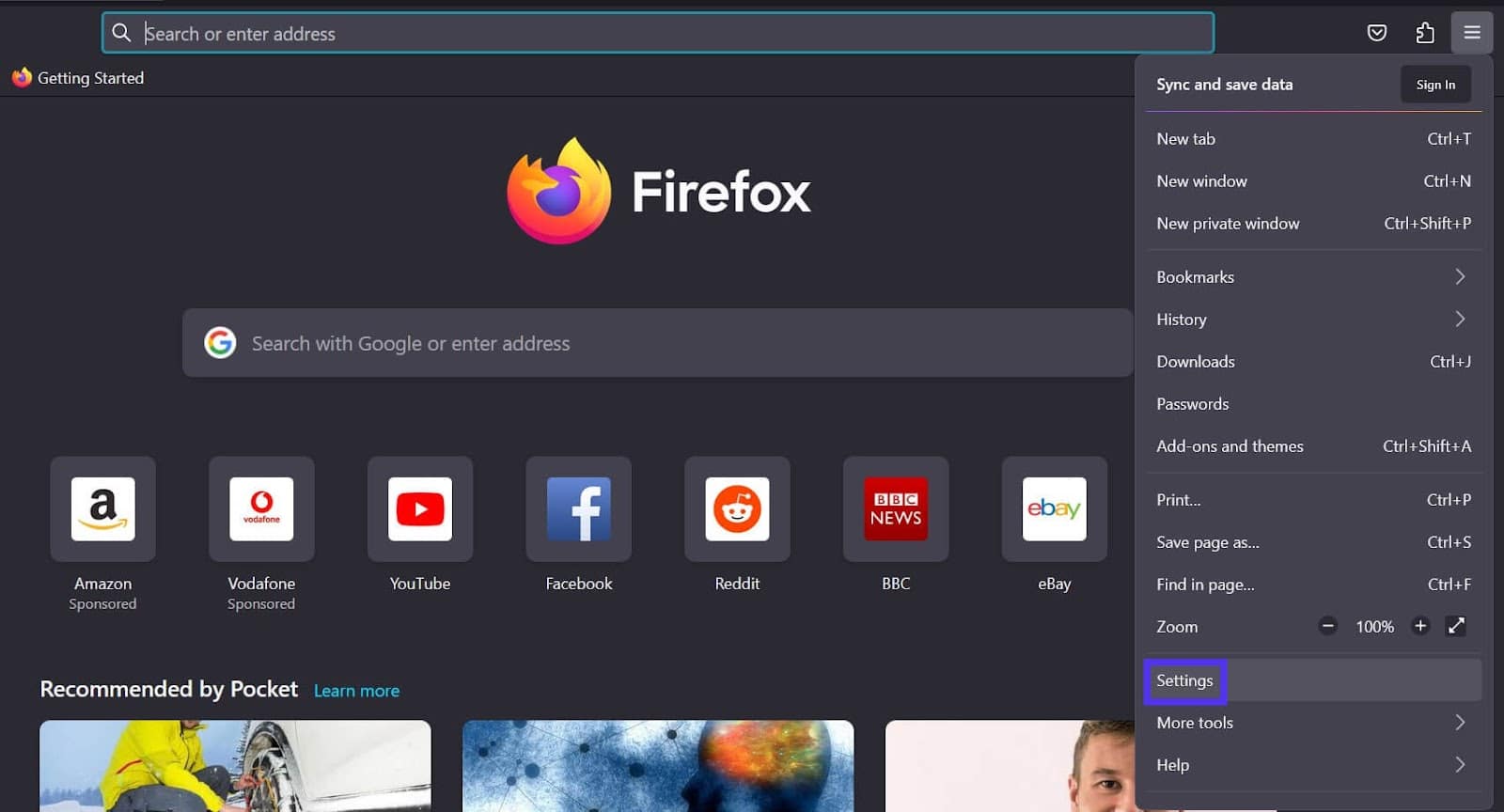 Mozilla Firefox-indstillinger