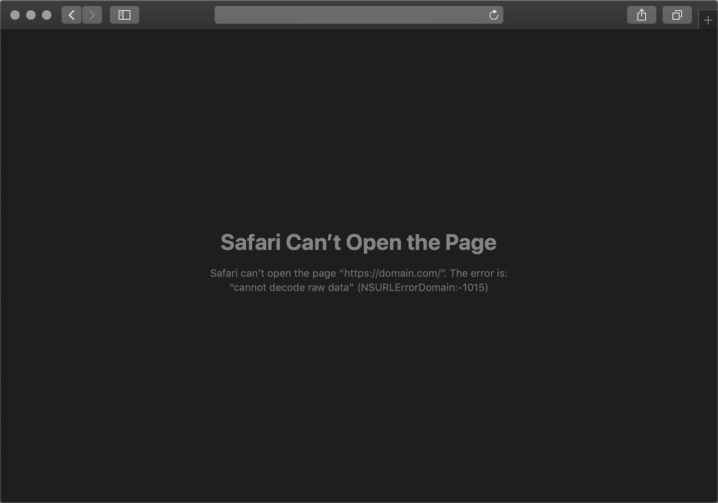 O erro ERR_CONTENT_DECODING_FAILED no Safari.