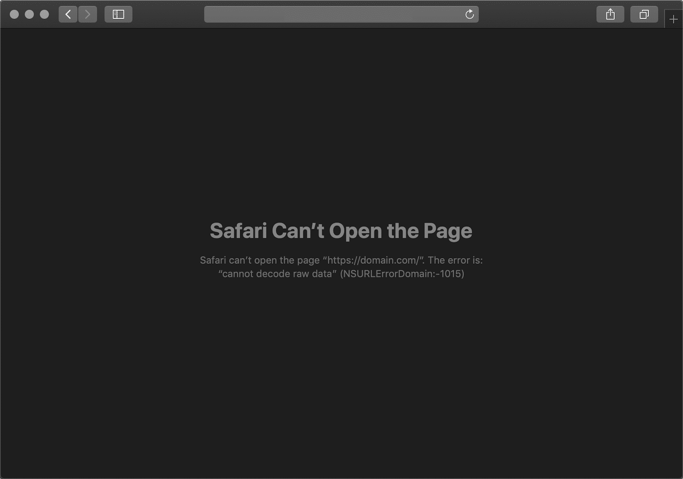 「「ERR_CONTENT_DECODING_FAILED」エラー（Safari）