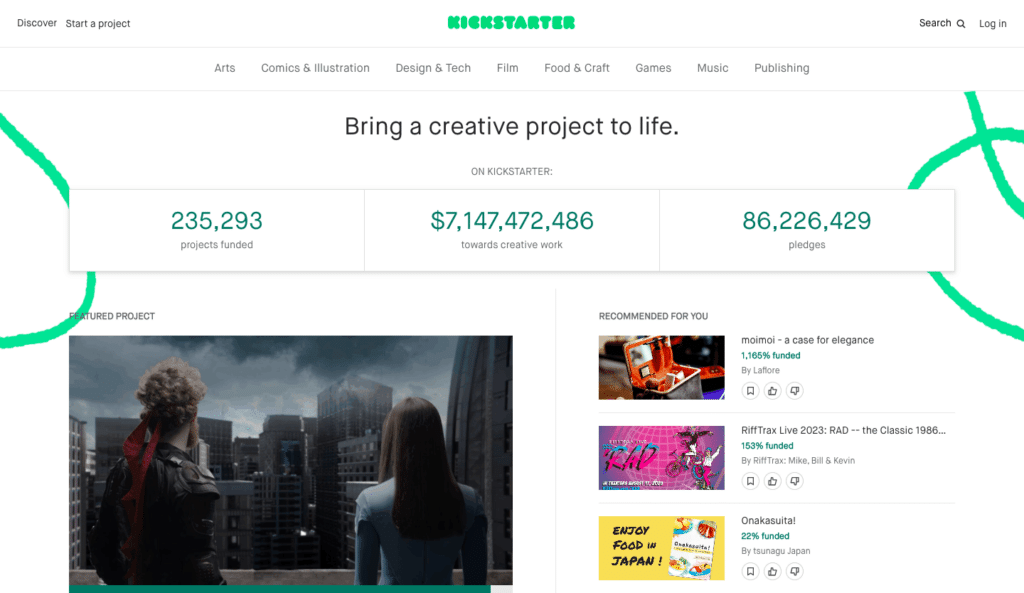 Kickstarter might be the right choice for your next project