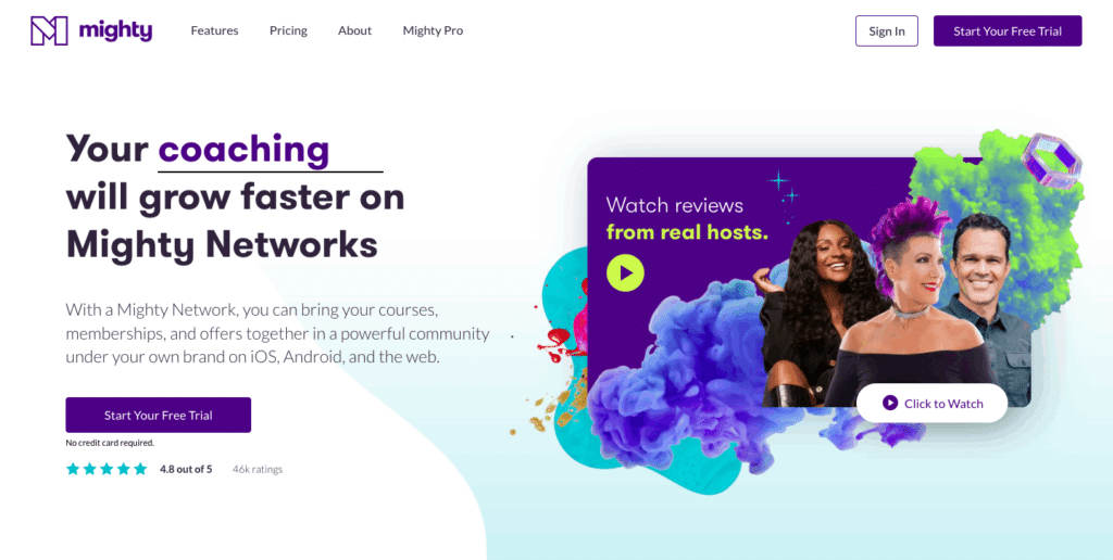 A picture of Mighty Networks platform