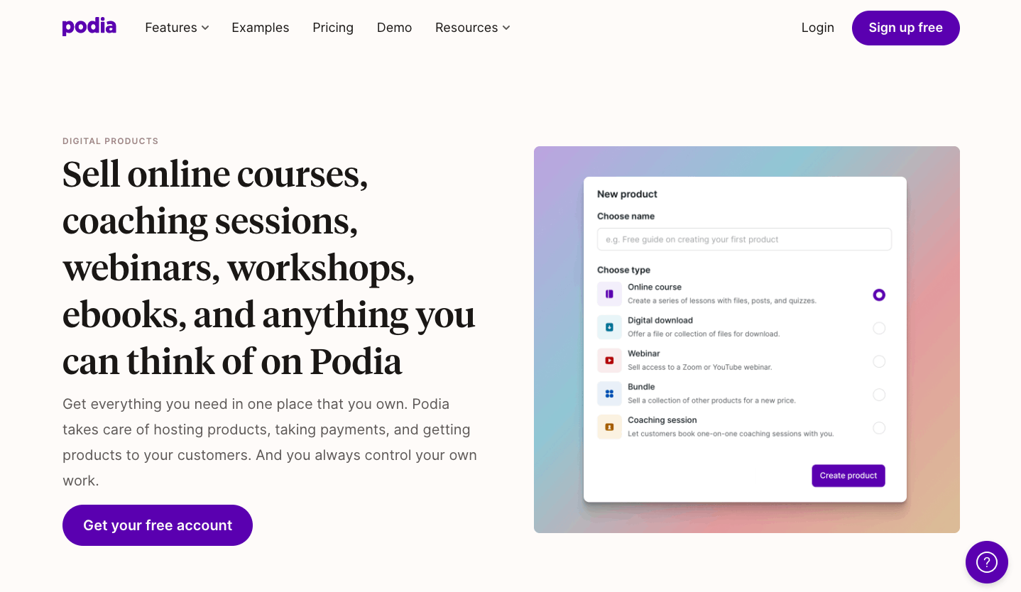 Podia is a solid platform for digital creators