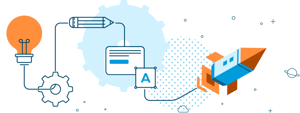 An illustration based on the Clarity Angular component library's logo.