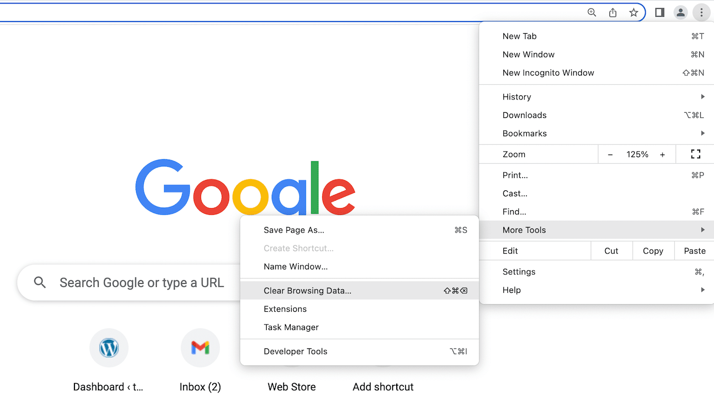 Google Chrome settings