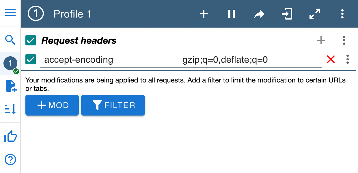 Desabilitando a compressão GZIP no Google Chrome.