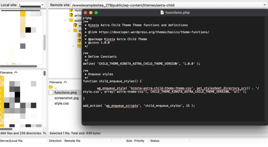 FileZilla abrirá o arquivo em um editor de texto local -- por exemplo, Texto Sublime.
